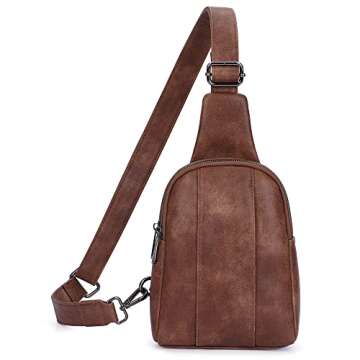 HKCLUF Crossbody Small Sling Bag for Women,Vegan Leather Cross Body Fanny Packs Chest Bag for Women ...