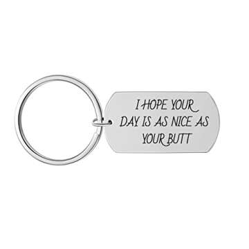 Personalized Photo Keychain for Couples Anniversary -Custom Picture Text I LOVE YOU MORE THE END I W...