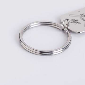 Personalized Photo Keychain for Couples Anniversary -Custom Picture Text I LOVE YOU MORE THE END I WIN Keychain for Men Women, Silver-colorful Image, 1.5*0.8in