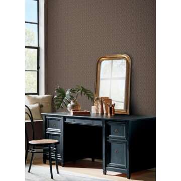 NuWallpaper Chris Loves Julia x Nova Carob Brown Peel and Stick Wallpaper, CJS6328