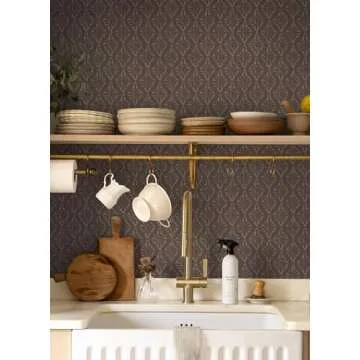 NuWallpaper Chris Loves Julia Carob Brown Peel and Stick