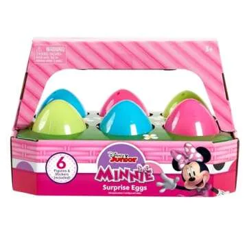 Disney Junior Minnie Mouse 6-Pack Surprise Eggs, Includes Characters and Stickers, Easter Gifts and Basket Stuffers, Officially Licensed Kids Toys for Ages 3 Up by Just Play