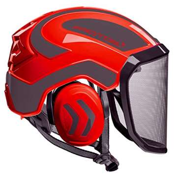 Pfanner Protos Integral Arborist Helmet (Red & Grey)