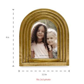 Isaac Jacobs 2x3 Vertical Gold Arc Resin Picture Frame with Gradient Design, Decorative Photo Frame,...