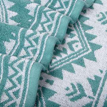 American Dawn Premium Quality Central Park Studios Diamond Zen Bath Towel Set | Comfort, Style | Elevate Bathroom Décor | Exquisite Piece | Plush, Absorbent | 6/PK | Sea Blue