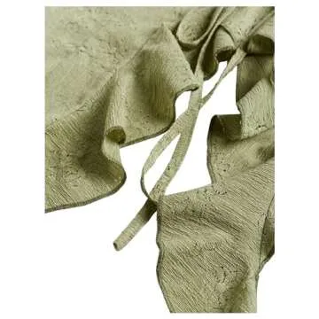 BEAUDRM Women's Asymmetric Hem Cami Crop Top Backless Tie Front Ruffle Trim Slim Fit Camisole Green Medium