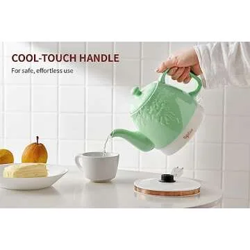 Toptier Electric Ceramic Tea Kettle with Safety Features
