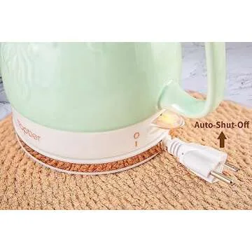 Toptier Electric Ceramic Tea Kettle with Safety Features