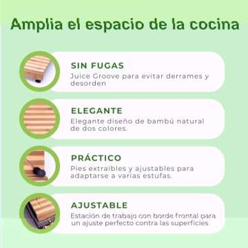 Prosumer's Choice Premium Bamboo Large Cutting Boards | Stovetop Cover with Juice Grooves For Kitche...