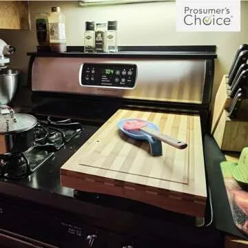 Prosumer's Choice Premium Bamboo Cutting Board | Stylish Stovetop Cover