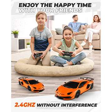 BEZGAR Remote Control Car Licensed RC Car, 1:24 Lambo Toy Car for Kids, Lambo Aventador SVJ Remote C...