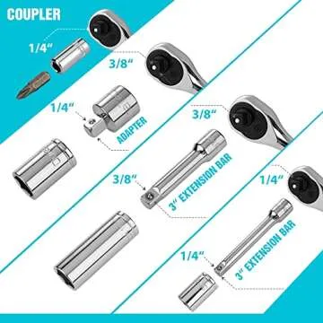DURATECH 121-Piece Mechanics Tool Set for Auto Repair