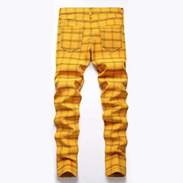 NOVOCCT Plaid Panst for Men - Skinny Mens Dress Pants - Stretch Slim Fit Business Casual Dress Chino...