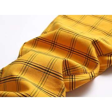 NOVOCCT Plaid Panst for Men - Skinny Mens Dress Pants - Stretch Slim Fit Business Casual Dress Chinos Pants for Men (Yellow Black Plaid - T9, 40)