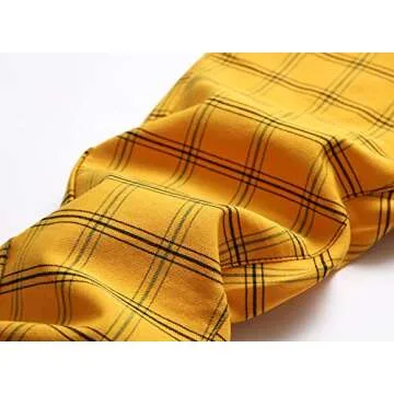 NOVOCCT Plaid Panst for Men - Skinny Mens Dress Pants - Stretch Slim Fit Business Casual Dress Chinos Pants for Men (Yellow Black Plaid - T9, 40)
