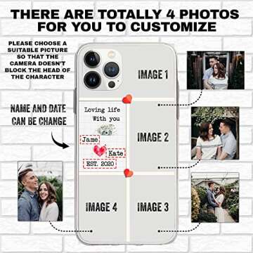 CASEZILY Personalized Multiple Pictures Phone Case Custom Collage Photo Anniversary Couple Compatibl...