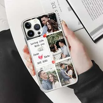 CASEZILY Personalized Multiple Pictures Phone Case Custom Collage Photo Anniversary Couple Compatible with iPhone 15 14 13 12 11 X XS XR 8 7 6 Mini Pro Max