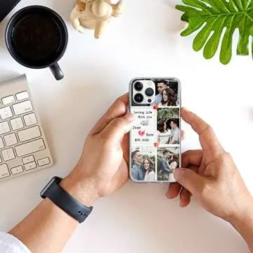 CASEZILY Personalized Multiple Pictures Phone Case Custom Collage Photo Anniversary Couple Compatible with iPhone 15 14 13 12 11 X XS XR 8 7 6 Mini Pro Max