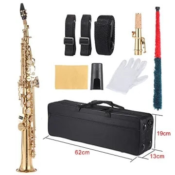 Brass Straight Soprano Saxophone - Bb Woodwind Starter Set