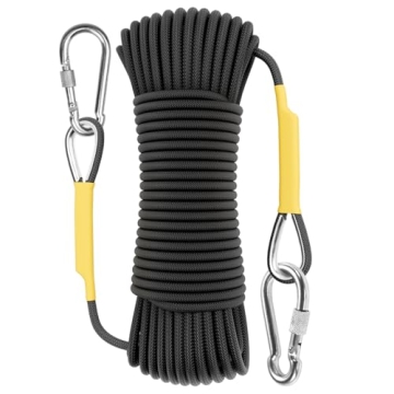 XXBEN Outdoor Climbing Rope Rock Climbing Equipment, 32 Foot - Black