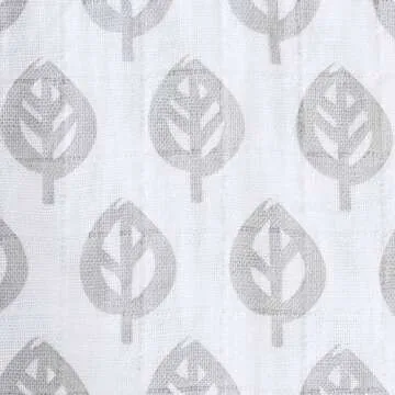 HALO 100% Cotton Muslin Sleepsack Swaddle, 3-Way Adjustable Wearable Blanket, TOG 1.5, Grey Tree Leaf, Newborn, 0-3 Months
