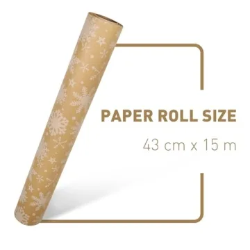 haipicho Eco-friendly Christmas Wrapping Paper Roll 43cm x 15m