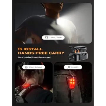 Zewdov 500LM Rechargeable Clip-on Flashlight for Runners