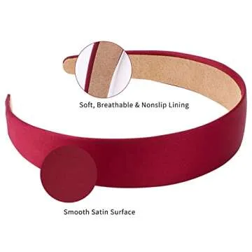 WeCoe Satin Headbands for Women and Girls - 10 Pack Stylish Designs