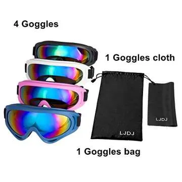 LJDJ Ski Goggles - Pack of 4 for Outdoor Adventures