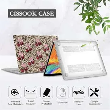Compatible With MacBook Air 13.3 Pro(A1706/A1708/A1989/）,Leopard Cherry Funny Colorful Hard Plastic Shell Shell Case