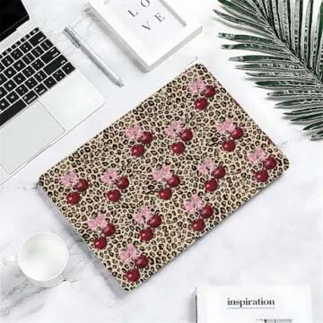 Compatible With MacBook Air 13.3 Pro(A1706/A1708/A1989/）,Leopard Cherry Funny Colorful Hard Plastic Shell Shell Case