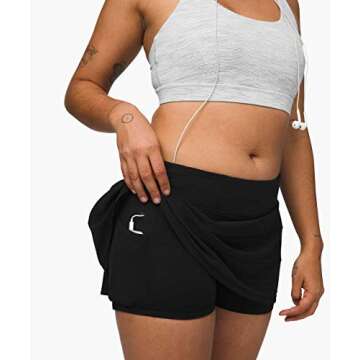 lululemon Pace Rival Skirt Regular 13" (Color 000, 4)