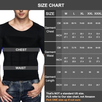 Odoland Men's Body Shaper Slimming Shirt Compression Vest
