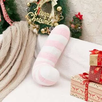 Mokoggiri Candy Throw Pillow Christmas Decorations Soft Fluffy Candy Cane Pillow Stuffed Lollipop Plush Pillows Gifts for Home Decor Sofa Cushion (16 inch Candy Cane Pink)