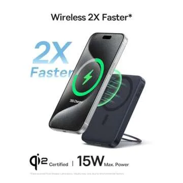 Baseus Qi2 MagSafe Power Bank: 15W Ultra-Fast Wireless Charger with Stand
