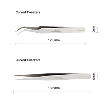 LANKIZ Professional Eyelash Extension Tweezers Set
