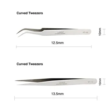 LANKIZ Professional Eyelash Extension Tweezers Set