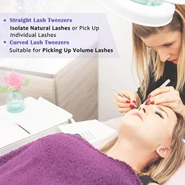 LANKIZ Professional Eyelash Extension Tweezers Set