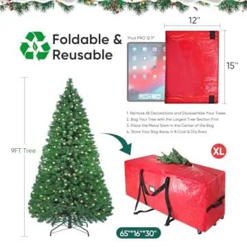 BALEINE 9 ft Rolling Christmas Tree Storage Bag