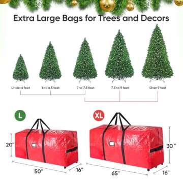 BALEINE 9 ft Rolling Christmas Tree Storage Bag