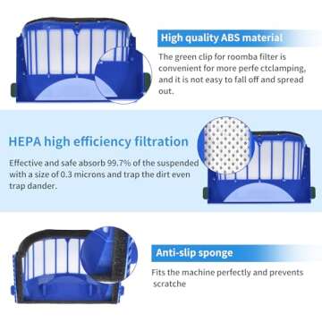 Amyehouse Replacement Parts Kit Bristle Flexible Beater Brush & Aero Vac Filter & Side Brush Compatible with iRobot Roomba 600 Series 595 610 614 618 620 630 640 650 660 680 685 690 692 694 695 Vacuum