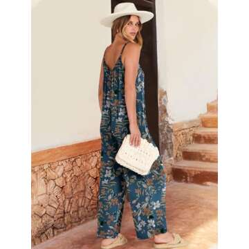 ANRABESS Floral Wide Leg Jumpsuit for Women