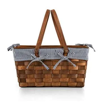Kansas Picnic Basket with Lid - Handwoven Picnic Basket