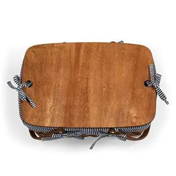 Kansas Handwoven Wood Picnic Basket - Stylish & Functional