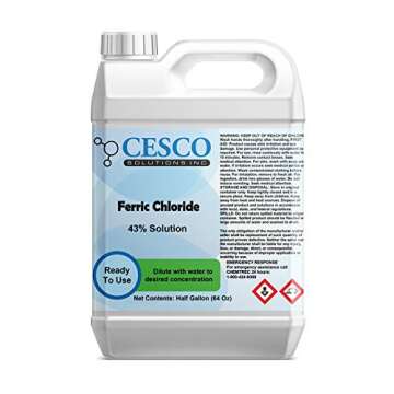 Cesco Solutions Ferric Chloride 64 oz - High Concentration Etching Solution for Jewelry, PCB and Mor...