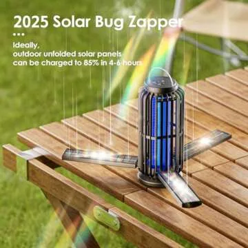 Bug Zapper 2 Pack, Solar Bug Zapper with 3 Solar Charging Panels, IP65 Waterproof Mosquito Zapper, 4...