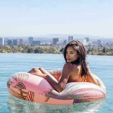 FUNBOY Oversized Vintage Cali Giant Inflatable Tube Float, Luxury Raft for Summer Pool Parties and E...