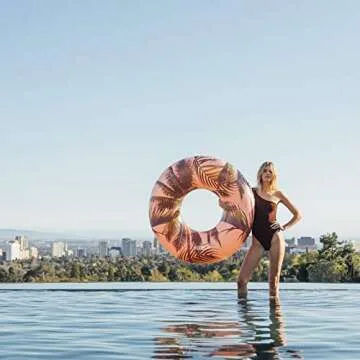 FUNBOY Oversized Vintage Cali Giant Inflatable Tube Float, Luxury Raft for Summer Pool Parties and Entertainment Large