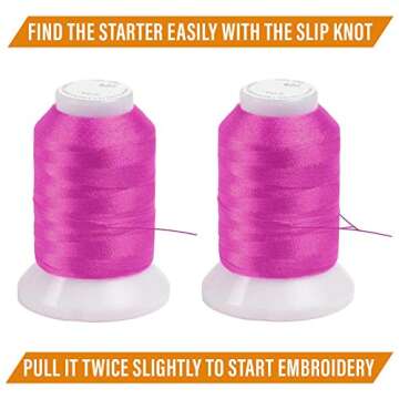 ThreadNanny 63 Colors Premium Polyester Machine Embroidery Thread Set 1100 Yards Each Spool - Compatible with Brother Babylock Singer Janome All Home Embroidery and Sewing Machines