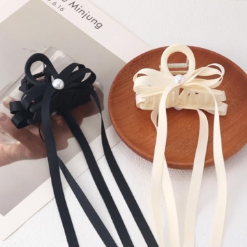 Elegant MHDGG Pearl Hair Clips with Bowknot - Stylish Accessories